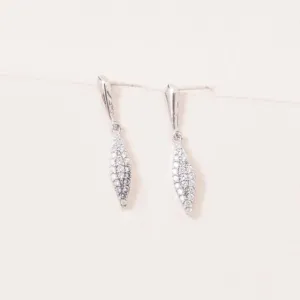 Silver Lulu Sparkling Luxe Stone Studded Drop Earrings