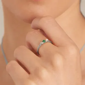 Silver Malachite Star Adjustable Ring