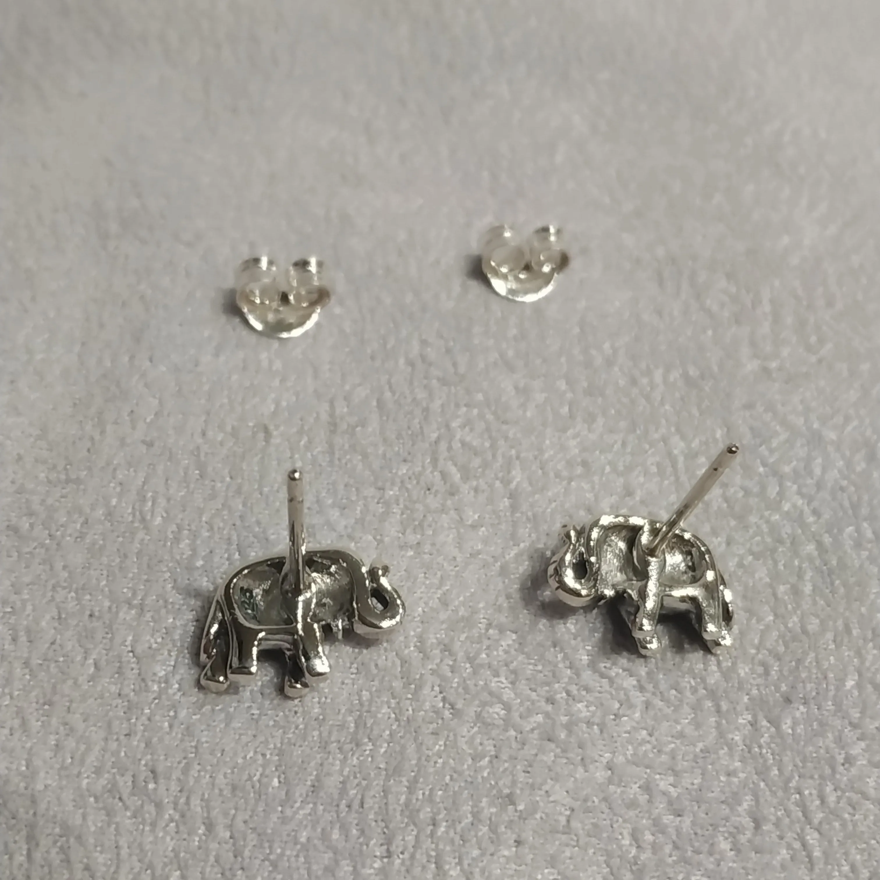 Silver Marcasite Elephant studs Earrings