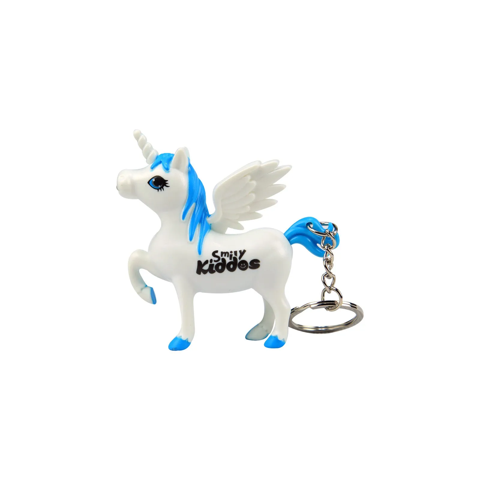 Smily Unicorn Keyring Light Blue