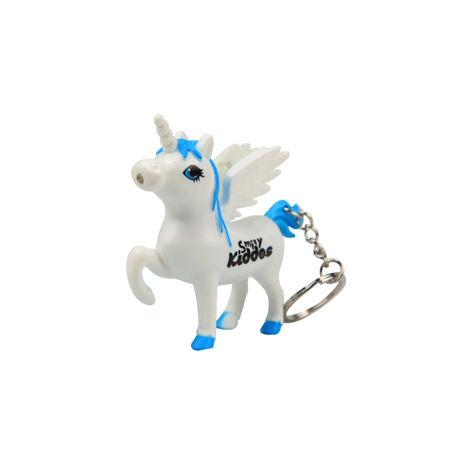 Smily Unicorn Keyring Light Blue