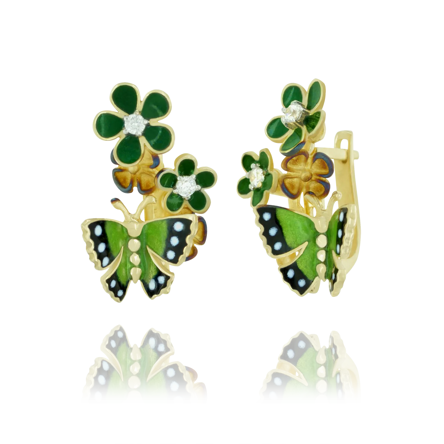 Sparkling Enamel Blossoms Earrings