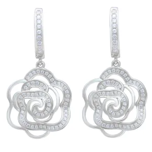 Sparkling Rose CZ Earrings IJ15CSSER023