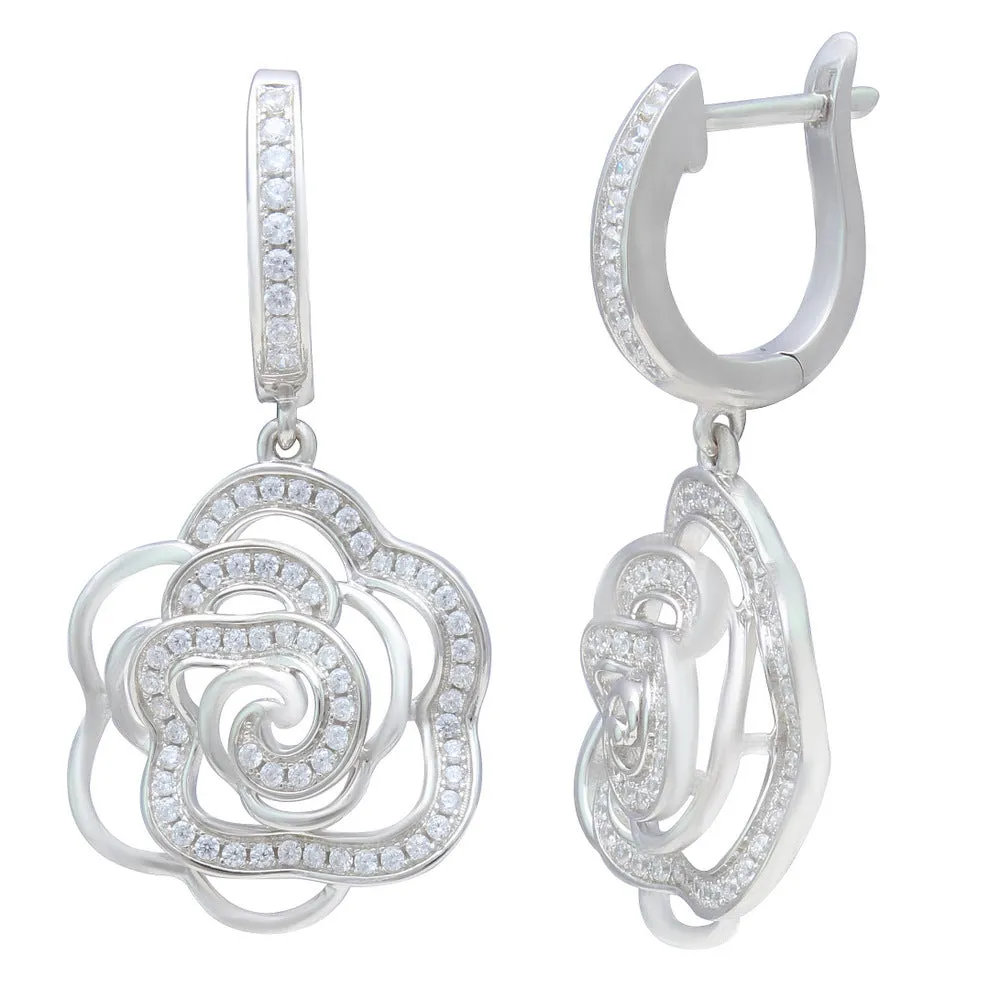 Sparkling Rose CZ Earrings IJ15CSSER023