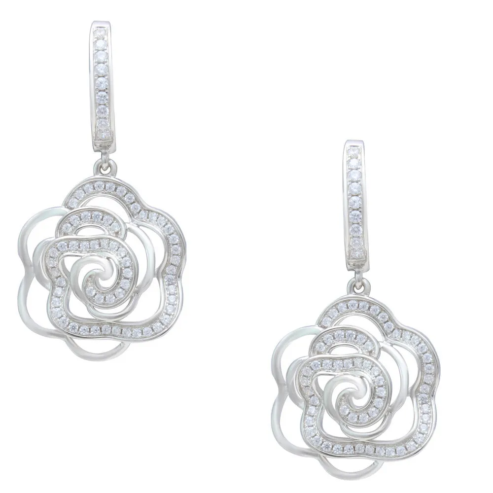 Sparkling Rose CZ Earrings IJ15CSSER023