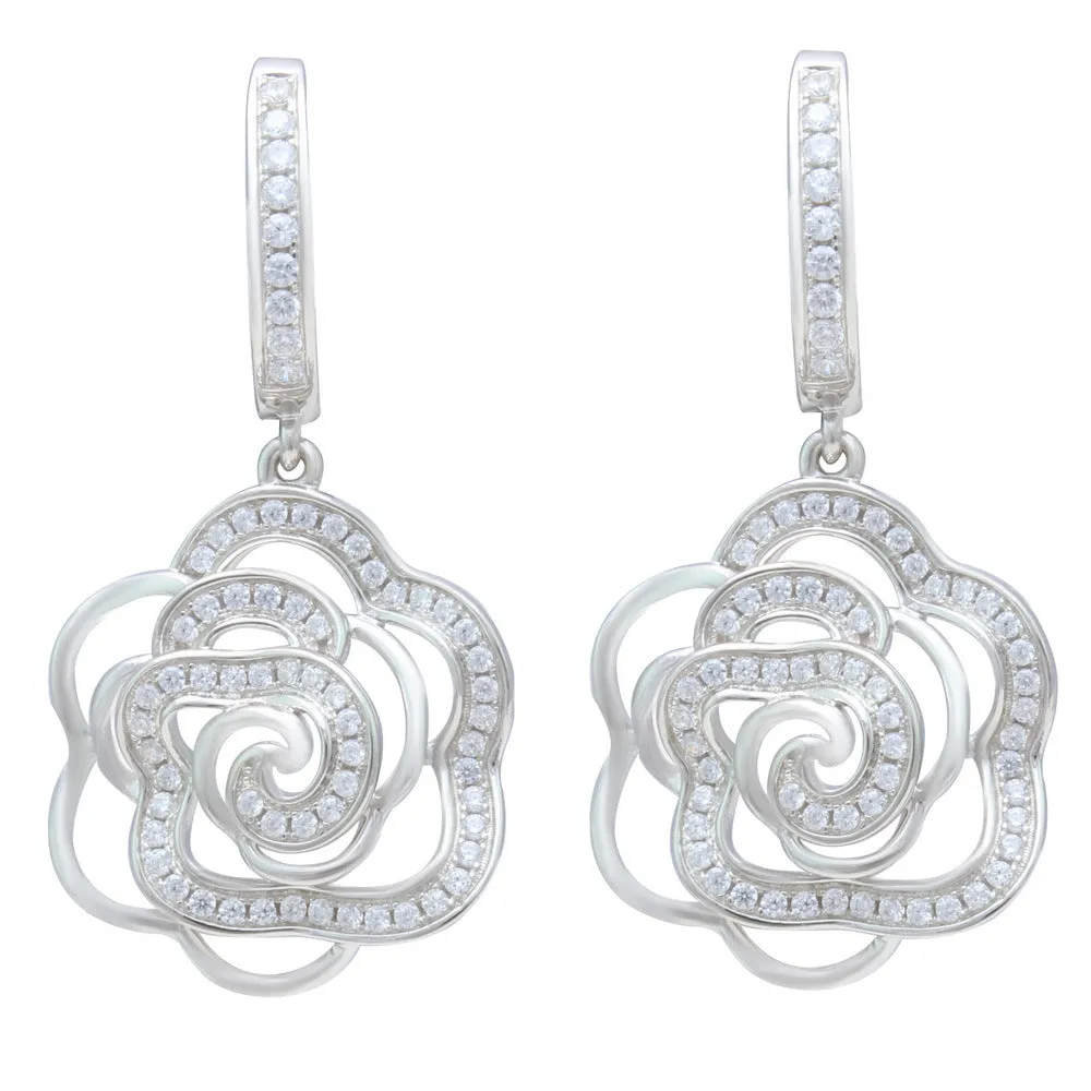 Sparkling Rose CZ Earrings IJ15CSSER023