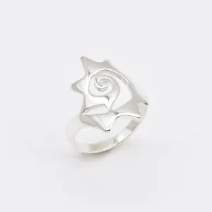 Spiral Sun Ring - Summer Silver Ring - Large Sun Ring