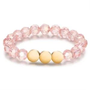 Stainless Steel Pink Beaded Bracelet