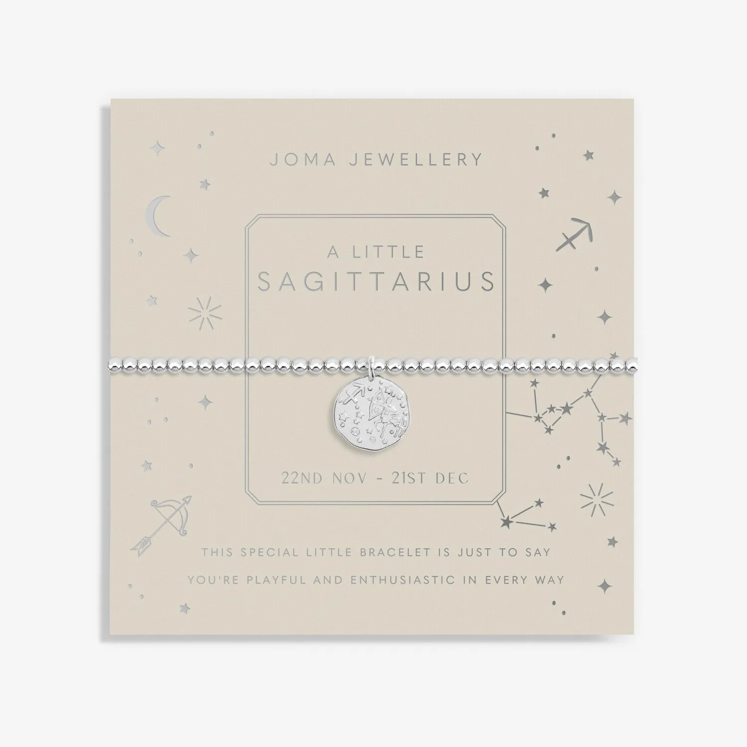 Star Sign A Little 'Sagittarius' Bracelet In Silver Plating