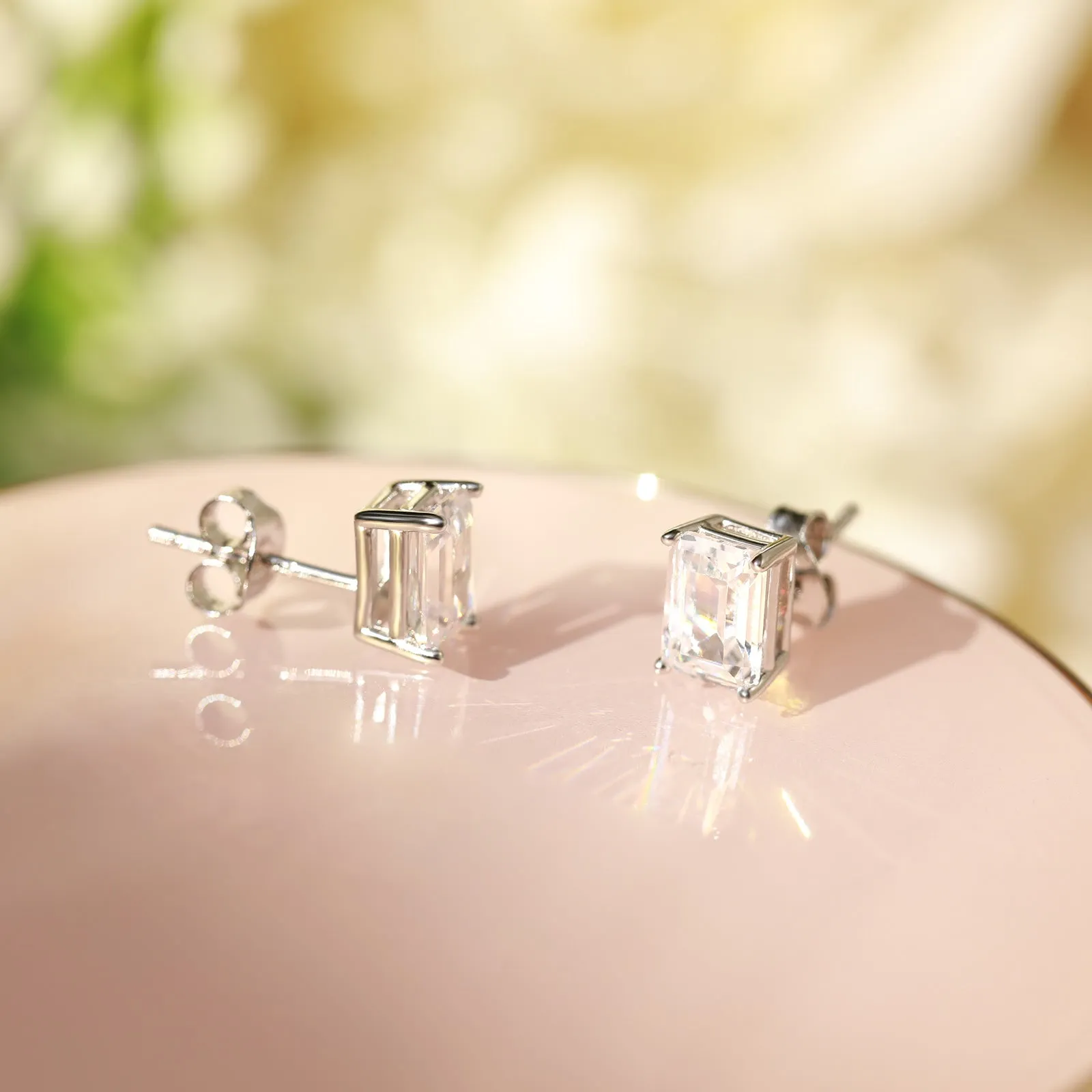 Sterling Silver 1CT Cubic Zircon Earrings