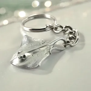 Stingray Keychain for Women and Men- Stingray Gifts for Women, Stingray Key Ring, Stingray Charm, Gifts for Scuba Divers, Sea Life Keychain