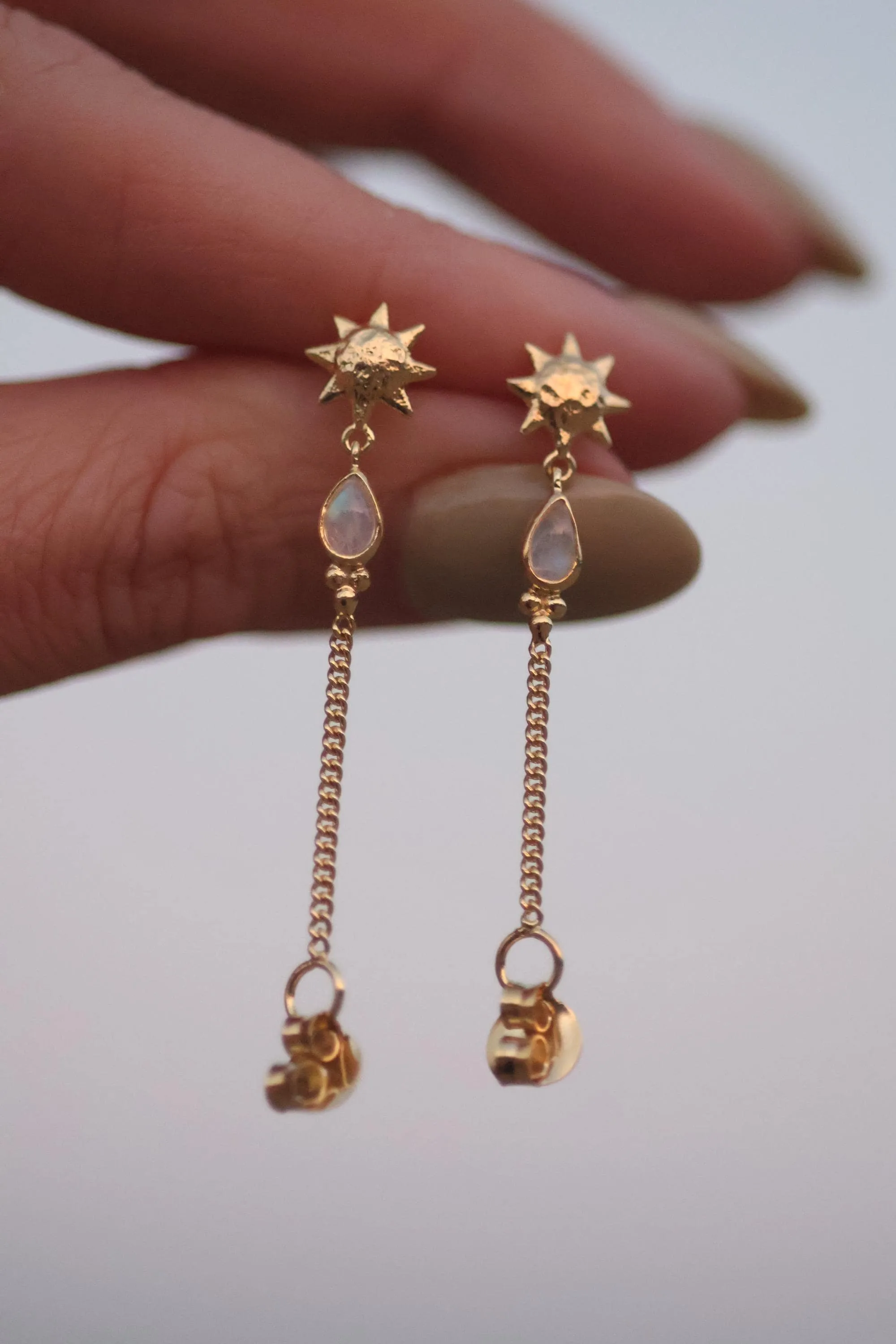 Sun Lover Rainbow Moonstone Studs