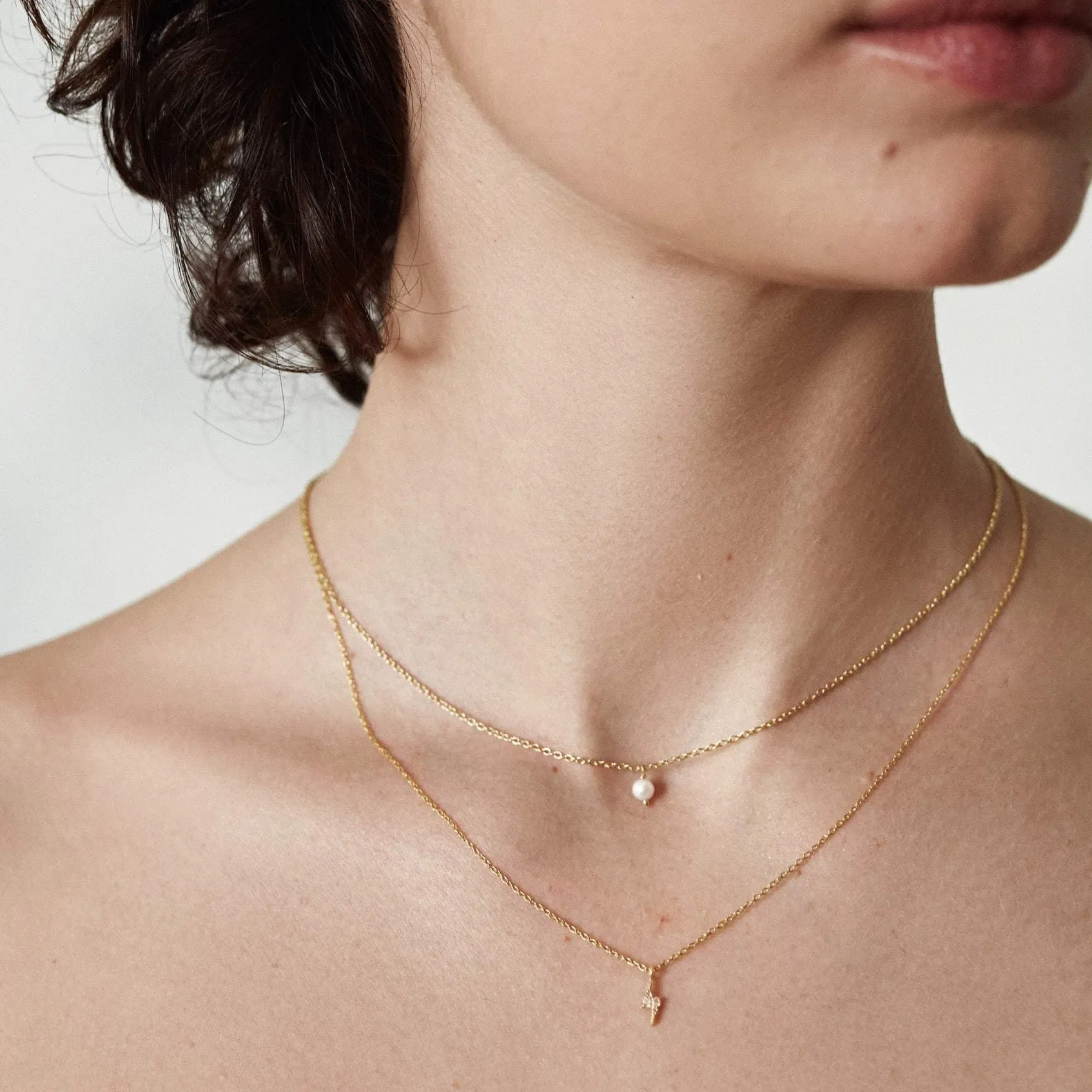 Superfine / Mini Pearl / Necklace / Pearl   Gold