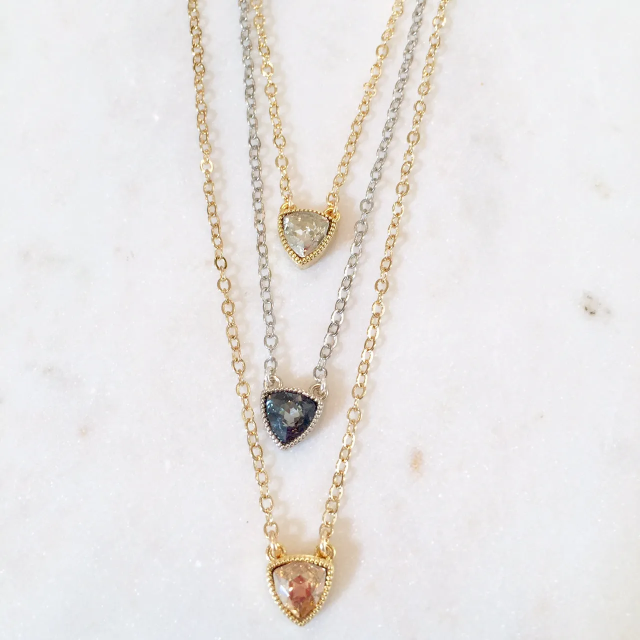 Swarovski Mini Triangle Delicate Necklaces