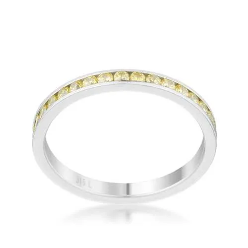 Teresa 0.5ct Jonquil CZ Stainless Steel Eternity Band