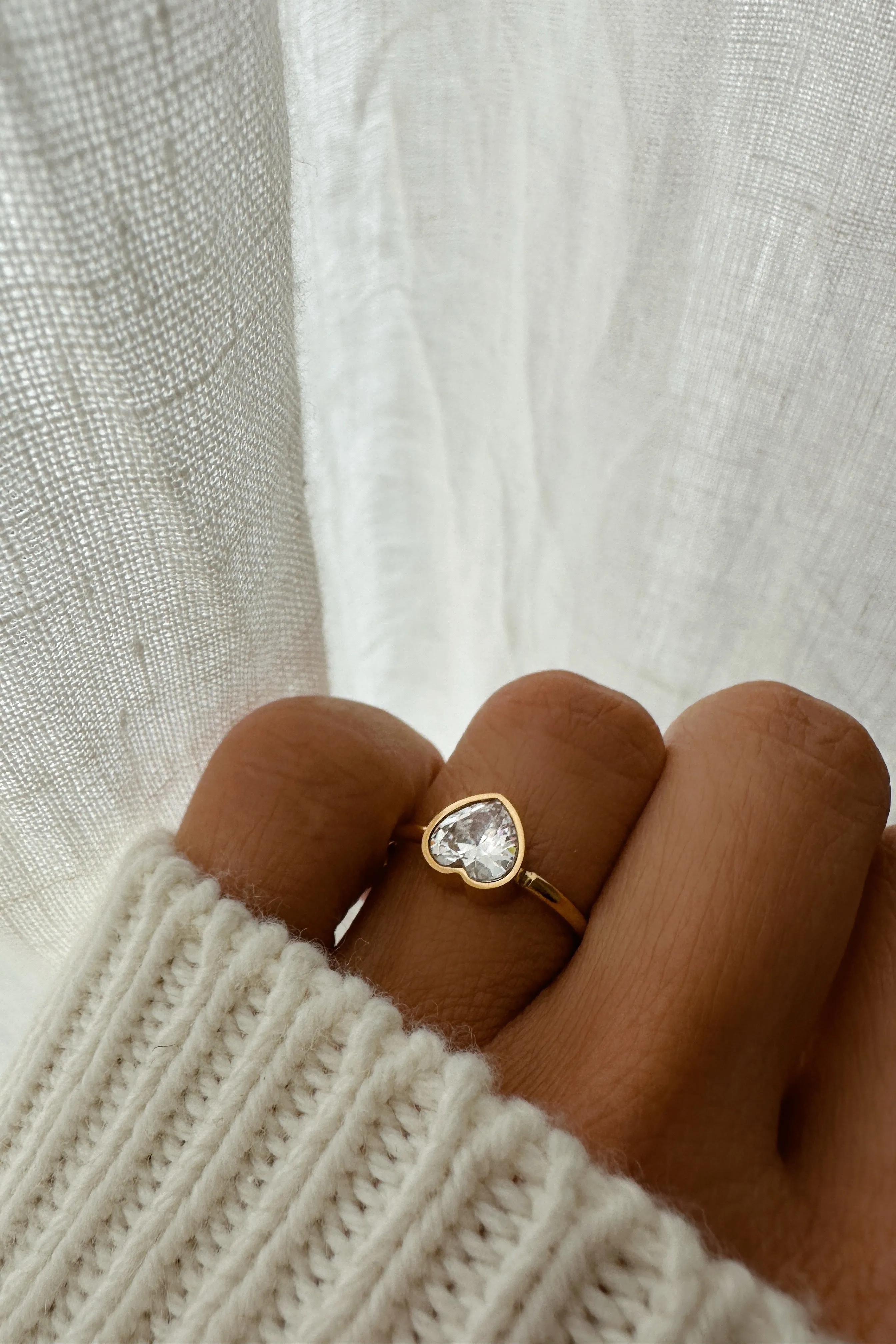 The Heart - Shaped Cubic Zirconia Ring