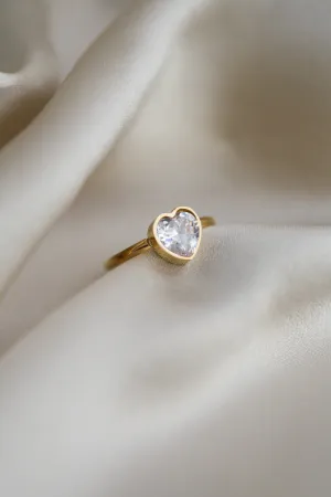 The Heart - Shaped Cubic Zirconia Ring