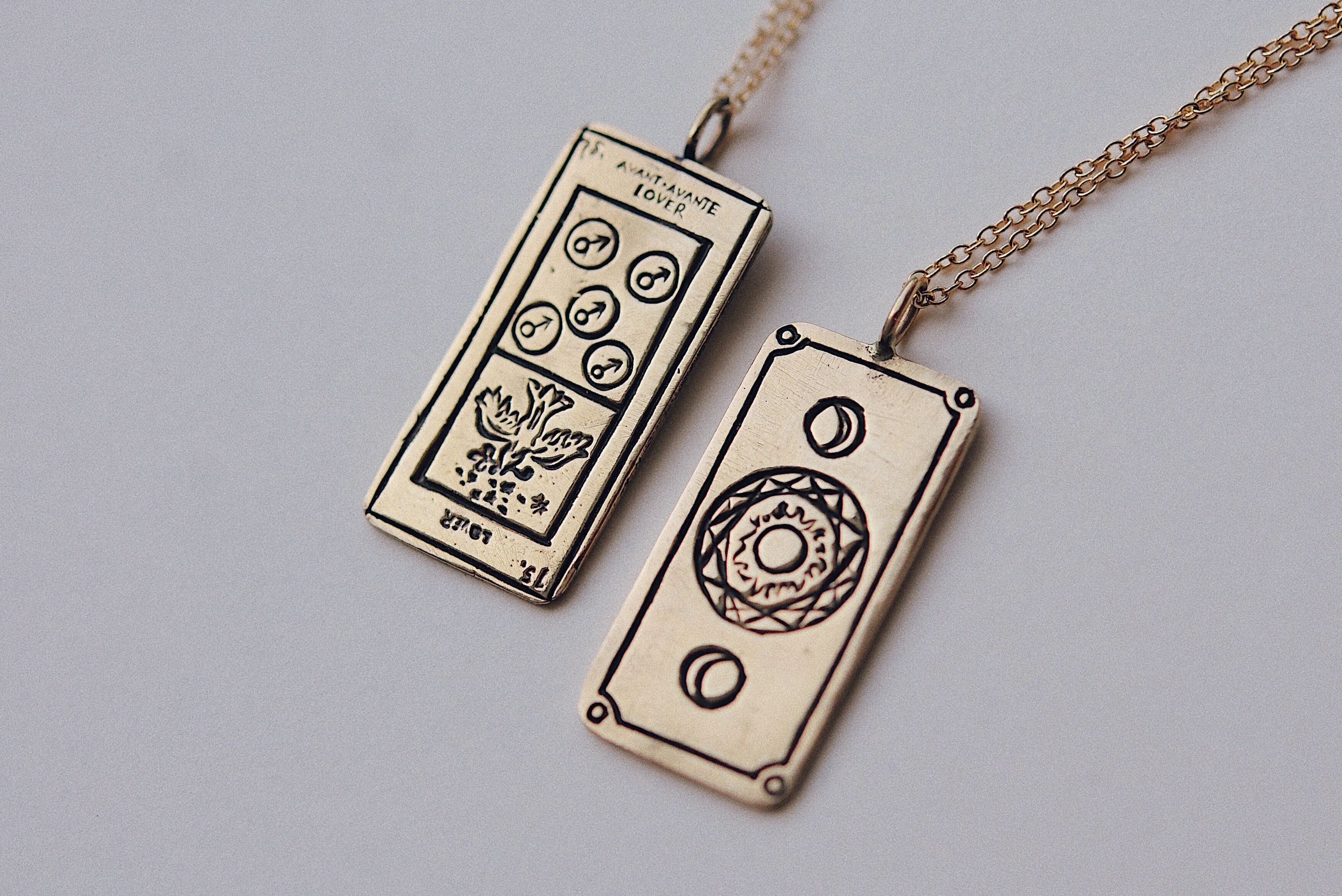 The Lovers Tarot Card Necklace