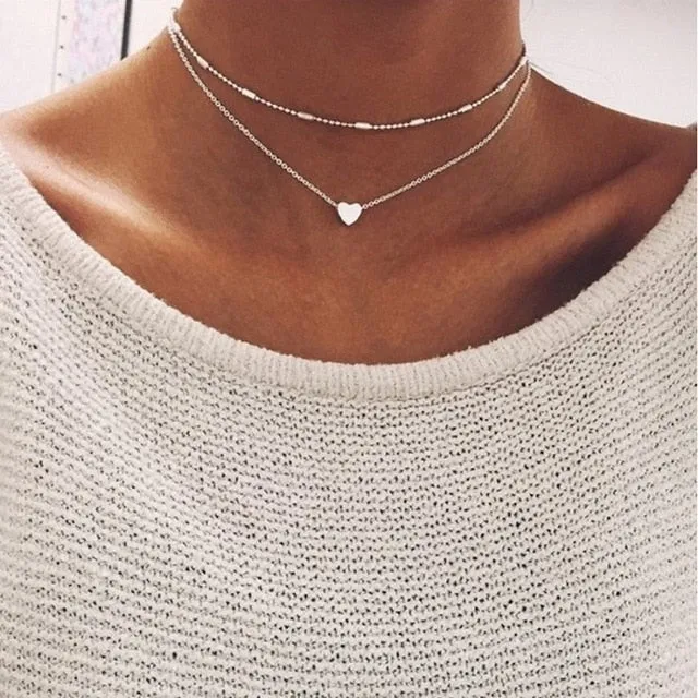 Tiny Heart Star Necklace