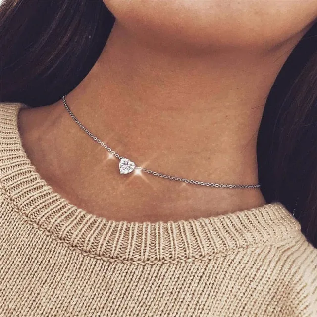 Tiny Heart Star Necklace