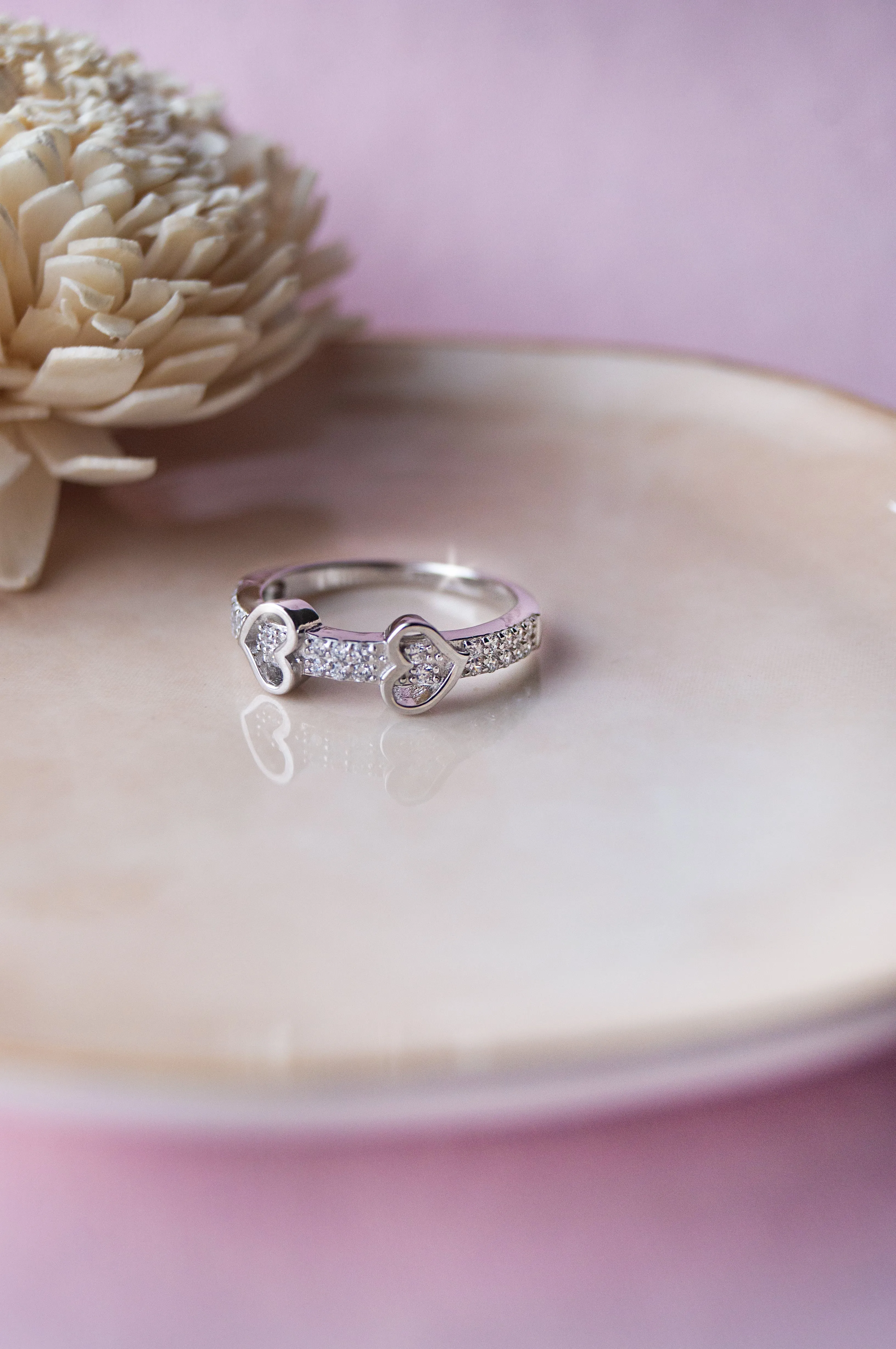 Together In Our Hearts Sterling Silver Ring