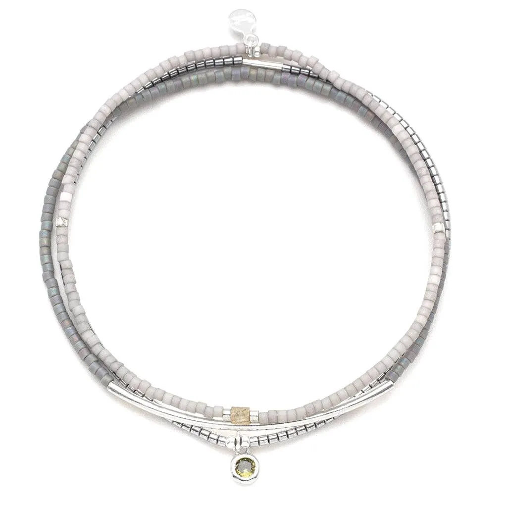 Tonal Chromacolor Miyuki Bracelet Trio - Frost/Silver