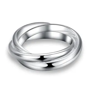 Trinity Silver Interlocked Rolling Rings for Women