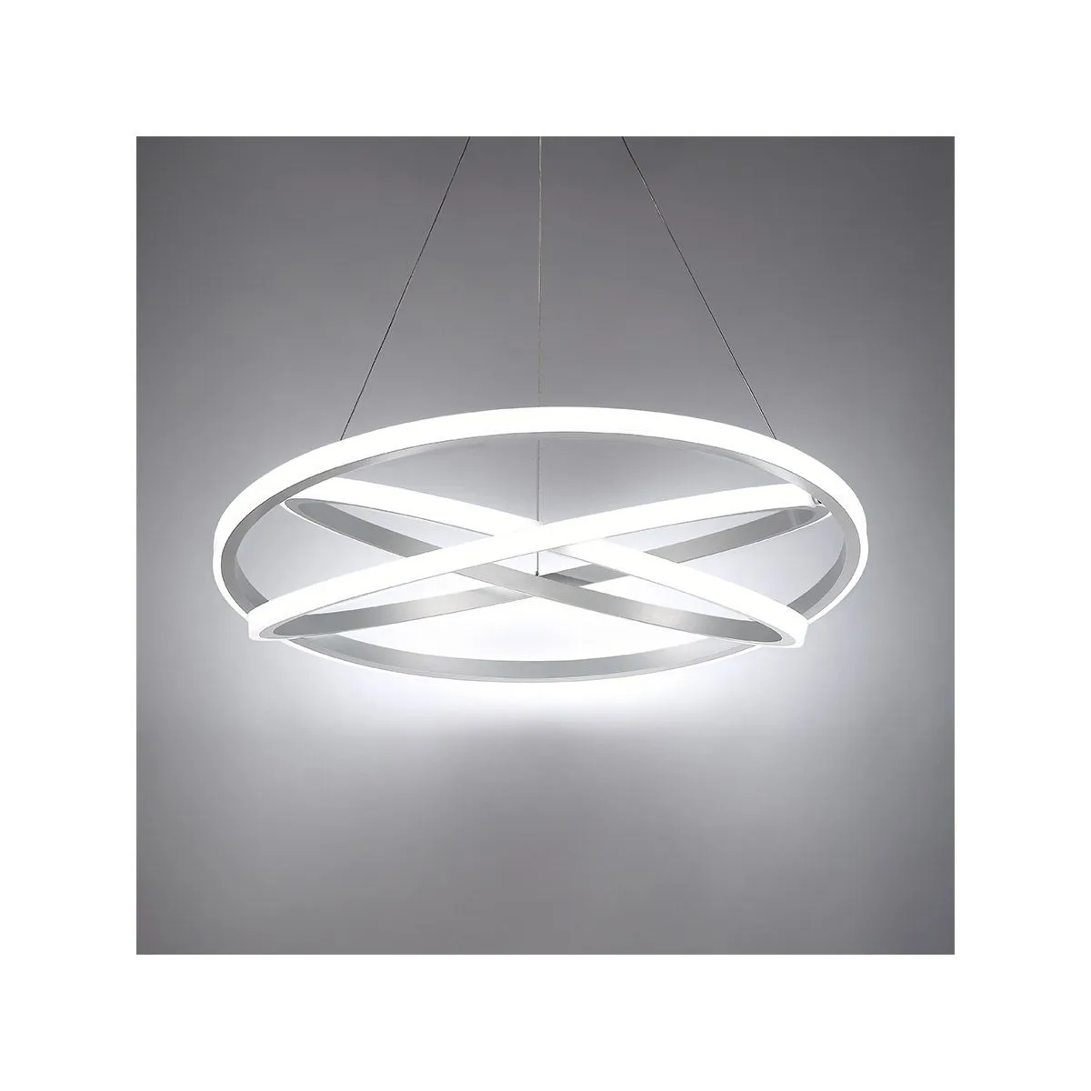 Veloce 38 in. LED Chandelier Silver Finish