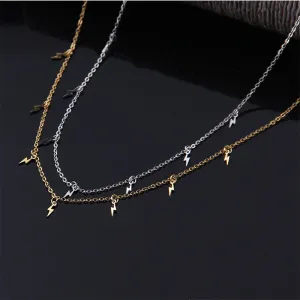 VenusFox New stainless steel Women pendants Necklaces Jewelry Cross Lightning hexagram Choker Necklace Chain gold Girls Kpop Collares