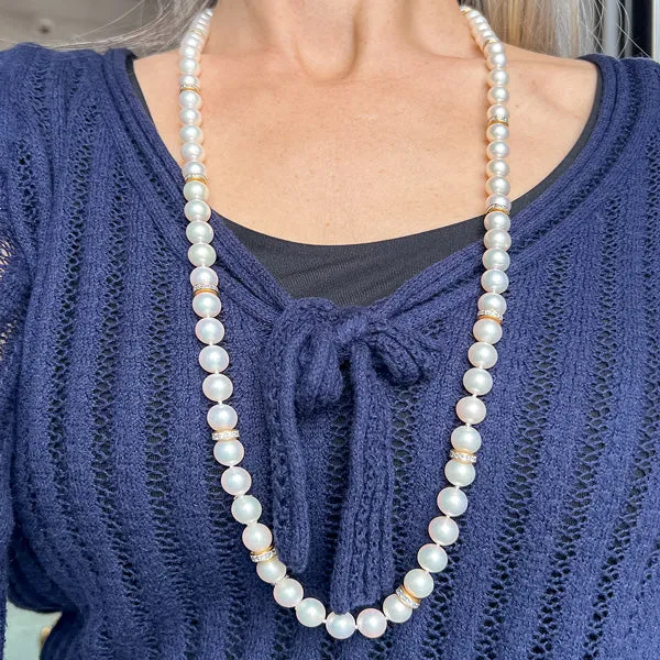 Vintage Pearl & Diamond Necklace