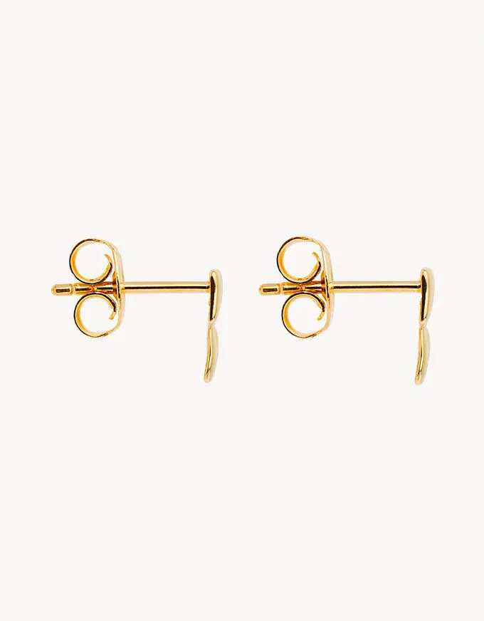 Weave Yellow Gold Stud Earrings