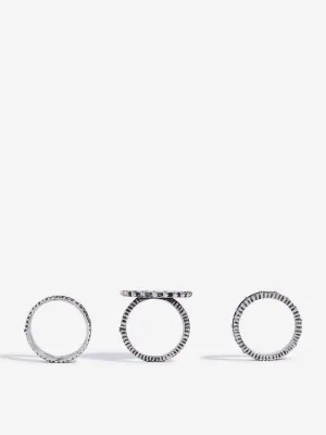 Westside Accessories Silver Rings Pack of 3