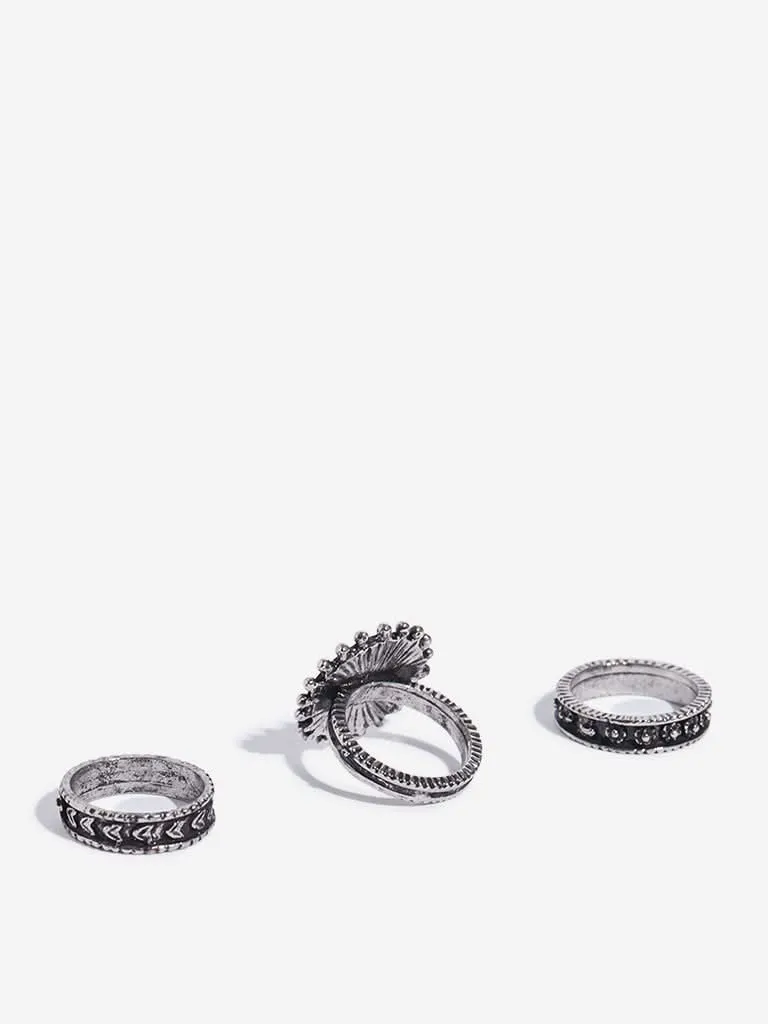 Westside Accessories Silver Rings Pack of 3