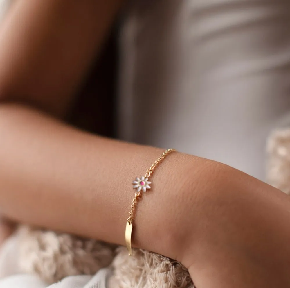 White Flower Bracelet(Customizable)