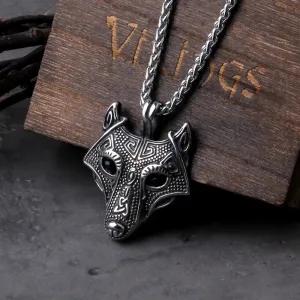 Wolf Head Viking Necklace