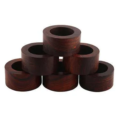 Wooden Artisan Crafted Dinner Napkin Rings Set of 12