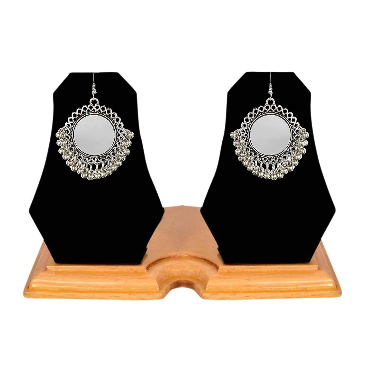 Yellow Chimes Chandbali Earrings for Women Oxidised Silver Earrings Combo of 6 Pairs Afghani Kashmiri Tribal Style Chandbali Earrings for Women and Girls.