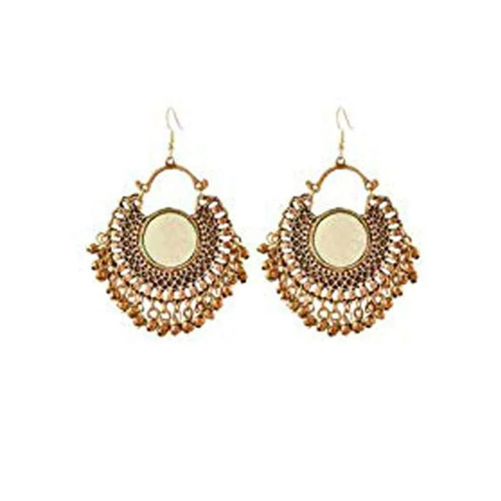 Yellow Chimes Chandbali Earrings for Women Oxidised Silver Earrings Combo of 6 Pairs Afghani Kashmiri Tribal Style Chandbali Earrings for Women and Girls.