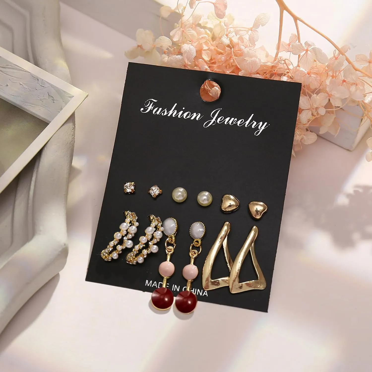 Yellow Chimes Earrings for Women and Girls | Fashion Gold Pearls Studded Hoops | Gold Plated Earring Set | Western Earrings Combo | Birthday Anniversary Gift for Girls Women Wife (Design 6)